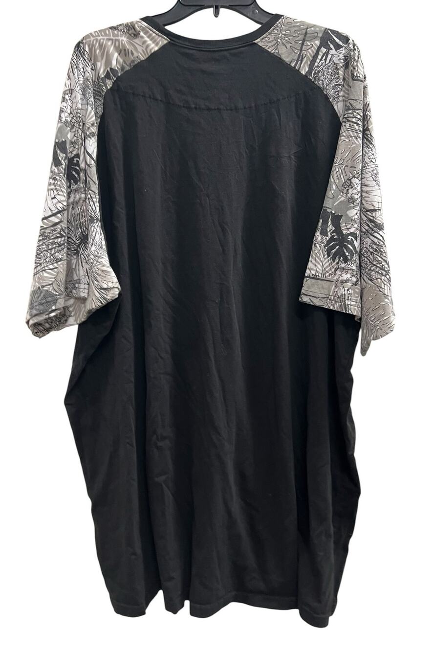 Winston black tropical print palm  short sleeve book and tall sz 5X XXXXXL